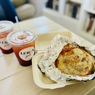 Refreshing mango Chamoy lemonade and DELICIOUS flour gorditas
