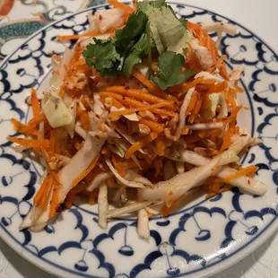 Carrot &amp; cabbage spicy salad (vegan)