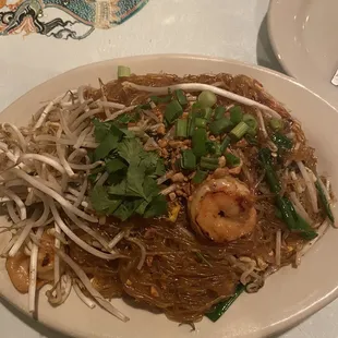 Shrimp Paht Thai with Vermicelli Noodles