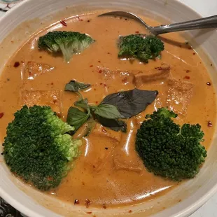 Penang curry with tofu (made vegan)