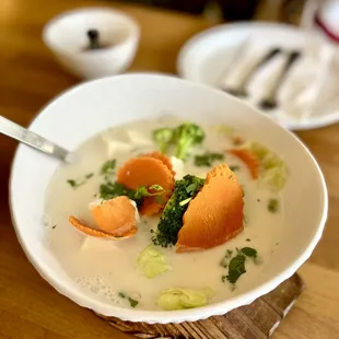 Tom Kha Pak Tofu Soup - Vegetarian