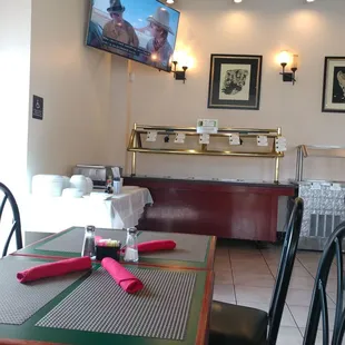 Buffet area (and TV)