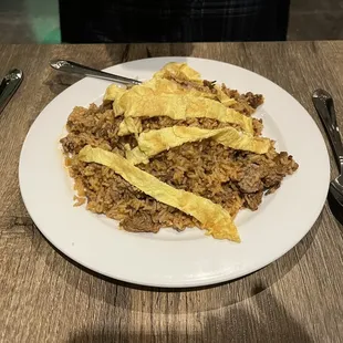 Spicy beef fried rice