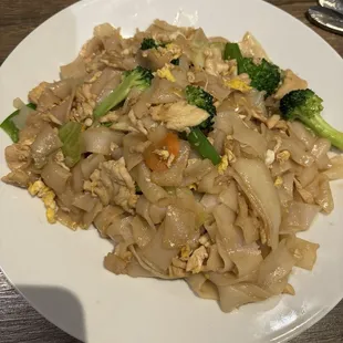 Pad See-Eew with chicken. Our favorite.