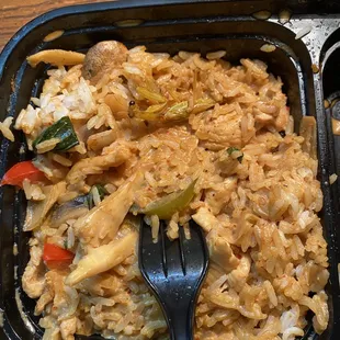 a meal of rice and vegetables