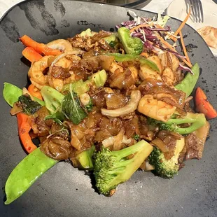 Drunken Noodle. Honestly, they tasted like the sauce that was smothered on everything had gone bad. We had to send it back. :(