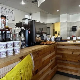 Coffee bar, oatmeal available, too.