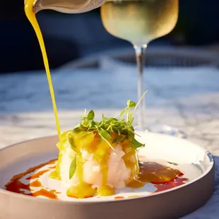 SCALLOP CRUDO passion fruit agua chili, kumquat, asian pear, thai basil