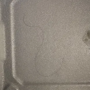 The reddish brown hair