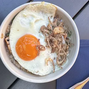 Savory Breakfast Porridge w/ sub seared salmon