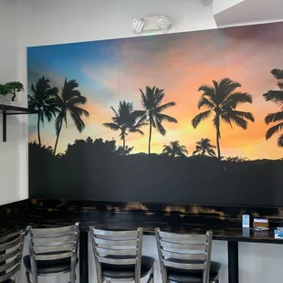 Mural inside restaurant