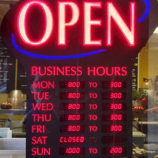 Closed on Saturdays.