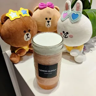 Watermelon green tea (blended) with Oat Milk foam