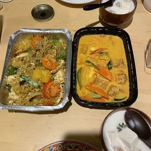 Pineapple Fried Rice and Yellow Curry