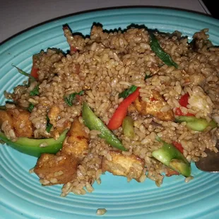 Basil brown rice with tofu