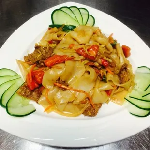 Drunken Noodle Beef.