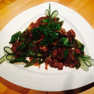 Beef with Hot Green Pepper.