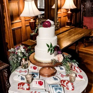 a wedding cake on a table