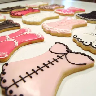 Corset wedding shower or bachelorette cookies