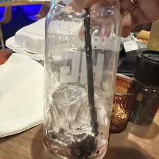 Empty drink glass.