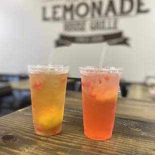 two glasses of lemonade