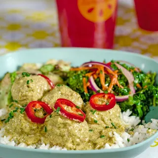 Yellow Curry Chicken Meatball Bowl