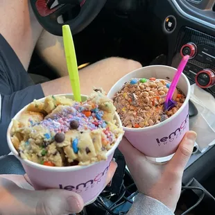 two bowls of ice cream