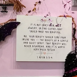 a sign on a wall