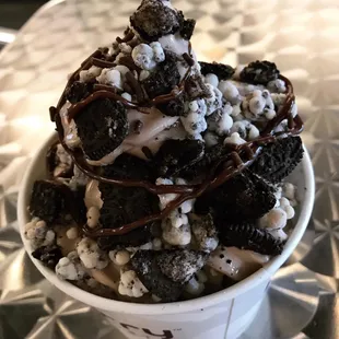 a chocolate covered dessert