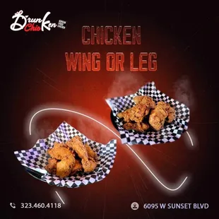 two baskets of fried wings