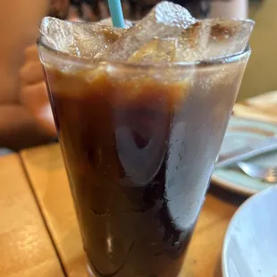 Cold coffee with coconut milk