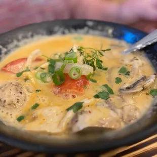 Tom Kha (coconut chicken lemongrass soup)