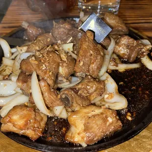 These pork riblets were obviously microwaved. They came out 3 minutes after we ordered them and were around 450 degrees. Dog poo