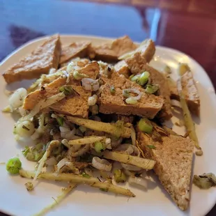 Fried tofu app: I really like the ginger and scallions added.