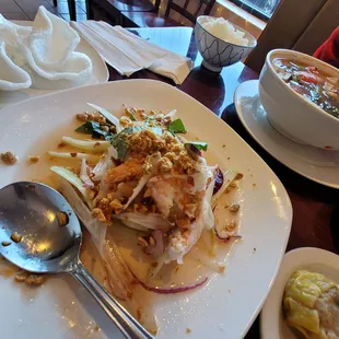 Lotus stem salad: ultimate combo of crunchy, sweet, sour.