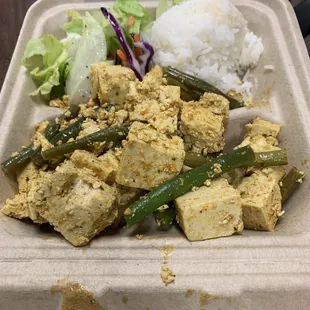 Tofu had a crumbly texture to it