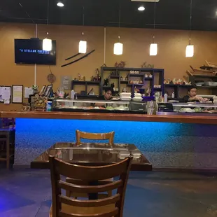 sushi and sashimi, interior