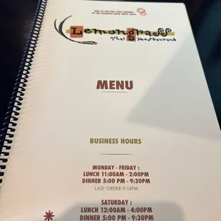 the menu