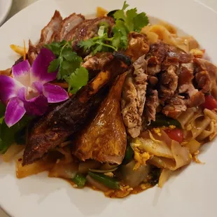Drunken Noodles with Duck