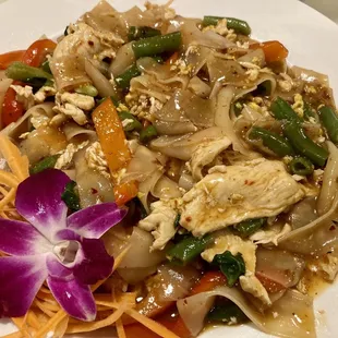 Thai drunken noodle. Very tasty but a little too sweet.