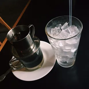 Vietnamese coffee was delicious! I enjoyed watching it steep!