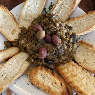 Spicy Moroccan Eggplant Dip and Ciabatta