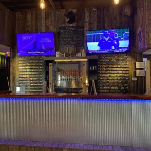 the bar and televisions