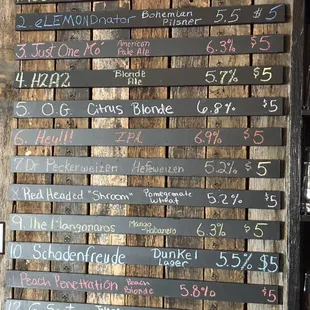 Current tap list. They have 13 of their own brews on tap.
