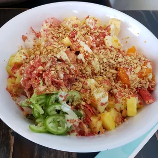 2 scoops built your own with takis crushed topping