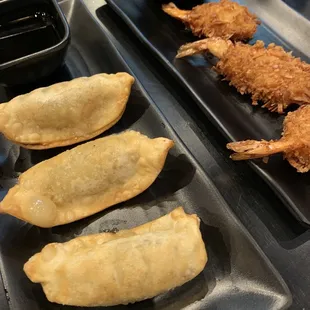 Small appetizer - Potsticker and Coconut shrimp