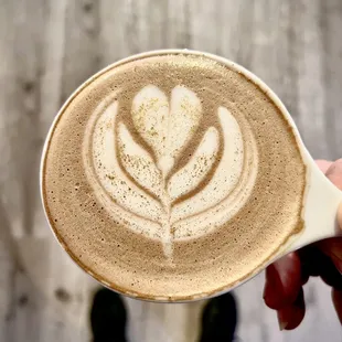 Mocha latte with peppermint