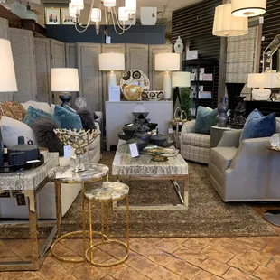 We have a great selection of lighting, furniture, and accessories