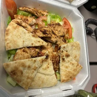 Chicken shawarma salad