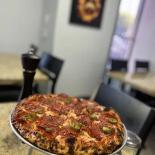 Pepperoni Pizza with jalapenos